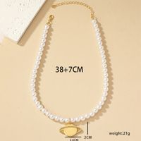 Elegant Planet Künstliche Perle Legierung Perlen Überzug Frau Halskette Mit Anhänger sku image 1