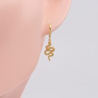 1 Pair Vintage Style Snake Plating Sterling Silver White Gold Plated Gold Plated Drop Earrings main image 5
