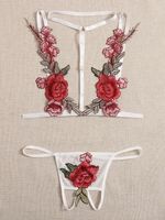 Sexy Flower Sexy Lingerie Sets Party Ultra-thin Low Waist Thong Sexy Lingerie sku image 1