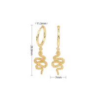1 Pair Vintage Style Snake Plating Sterling Silver White Gold Plated Gold Plated Drop Earrings sku image 2