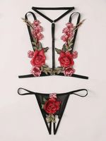 Sexy Flower Sexy Lingerie Sets Party Ultra-thin Low Waist Thong Sexy Lingerie sku image 6