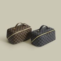 Classic Style Plaid Pu Leather Polyester Square Makeup Bags main image 4