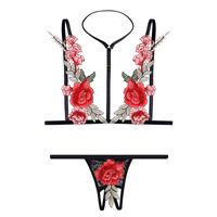 Sexy Flower Sexy Lingerie Sets Party Ultra-thin Low Waist Thong Sexy Lingerie main image 4