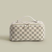 Classic Style Plaid Pu Leather Polyester Square Makeup Bags sku image 2