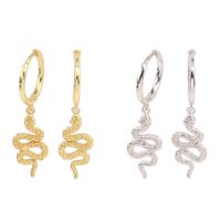 1 Pair Vintage Style Snake Plating Sterling Silver White Gold Plated Gold Plated Drop Earrings main image 1
