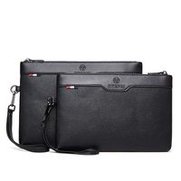 Men's Solid Color Pu Leather Zipper Clutch Bag sku image 5