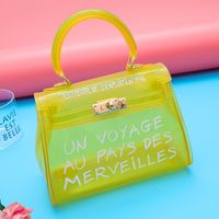 Women's All Seasons Pu Leather Letter Streetwear Square Lock Clasp Jelly Bag sku image 13