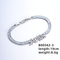 Copper Simple Style Classic Style Commute Plating Inlay Letter Zircon Bracelets sku image 4