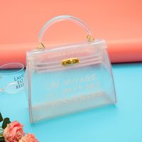 Women's All Seasons Pu Leather Letter Streetwear Square Lock Clasp Jelly Bag sku image 8