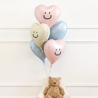 Cute Heart Shape Smiley Face Aluminum Film Indoor Party Birthday Balloons main image 4