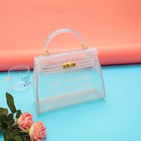 Women's All Seasons Pu Leather Letter Streetwear Square Lock Clasp Jelly Bag sku image 1