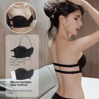 Solid Color Seamless Bra Sexy Gather Breathable Backless Bra sku image 5
