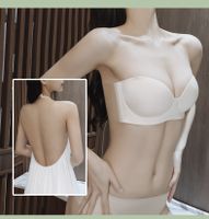 Solid Color Seamless Bra Sexy Gather Breathable Backless Bra sku image 1