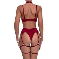 Women's Sexy Solid Color Sexy Lingerie Sets Party Big Bow Underwire Bra Medium High Waist Thong Sexy Lingerie main image 5