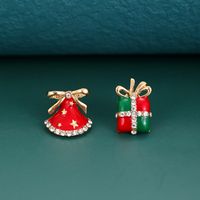 1 Pair Cute Santa Claus Bell Plating Alloy Ear Studs main image 3
