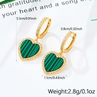 1 Pair Retro Lady Heart Shape Plating Inlay Sterling Silver Zircon 18k Gold Plated Drop Earrings main image 5
