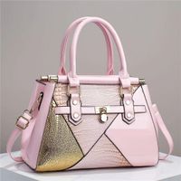 Women's Pu Leather Color Block Vintage Style Square Zipper Handbag sku image 6