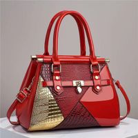 Women's Pu Leather Color Block Vintage Style Square Zipper Handbag sku image 7