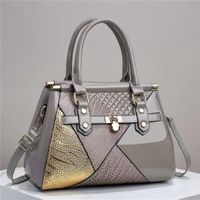 Women's Pu Leather Color Block Vintage Style Square Zipper Handbag main image 2