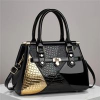 Women's Pu Leather Color Block Vintage Style Square Zipper Handbag sku image 5