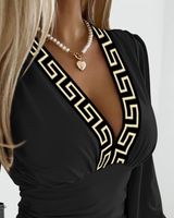 Women's Blouse Long Sleeve T-shirts Printing Elegant Sexy Geometric Solid Color main image 3