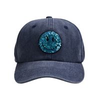 Unisex Cute Simple Style Smiley Face Sequins Curved Eaves Baseball Cap sku image 3