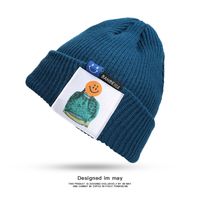 Unisex Hip-hop Retro Streetwear Smiley Face Sewing Eaveless Wool Cap sku image 1