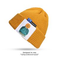 Unisex Hip-hop Retro Streetwear Smiley Face Sewing Eaveless Wool Cap main image 3