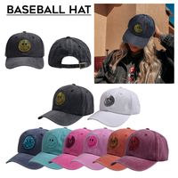 Unisex Cute Simple Style Smiley Face Sequins Curved Eaves Baseball Cap main image 1