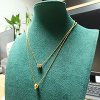 Wholesale Elegant Simple Style Circle Stainless Steel Plating Inlay 18k Gold Plated Rhinestones Pendant Necklace main image 1