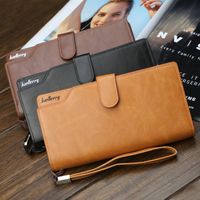 Unisex Solid Color Pu Leather Open Long Wallets main image 6