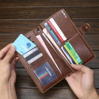 Unisex Solid Color Pu Leather Open Long Wallets main image 5