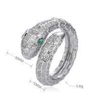 Cool Style Snake Copper Inlay Zircon Rings main image 2
