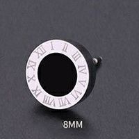 1 Piece Simple Style Round Enamel Plating Titanium Steel Ear Studs sku image 11