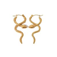 1 Pair Cool Style Snake Plating Stainless Steel Earrings main image 3
