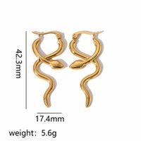 1 Pair Cool Style Snake Plating Stainless Steel Earrings main image 2