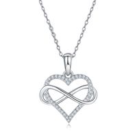 Elegant Infinity Heart Shape Sterling Silver Moissanite Rose Gold Plated Silver Plated Pendant Necklace main image 6