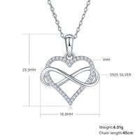 Elegant Infinity Heart Shape Sterling Silver Moissanite Rose Gold Plated Silver Plated Pendant Necklace sku image 3
