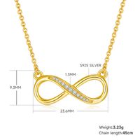 Elegant Infinity Sterling Silver Moissanite Rose Gold Plated Silver Plated Pendant Necklace sku image 2
