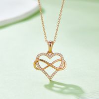 Elegant Infinity Heart Shape Sterling Silver Moissanite Rose Gold Plated Silver Plated Pendant Necklace main image 3