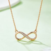 Elegant Infinity Sterling Silver Moissanite Rose Gold Plated Silver Plated Pendant Necklace main image 4