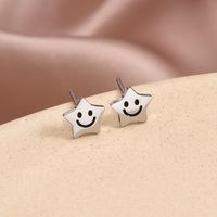 1 Pair Cute Sweet Rabbit Star Fish Bone Epoxy Inlay 304 Stainless Steel Artificial Pearls Zircon Ear Studs main image 3