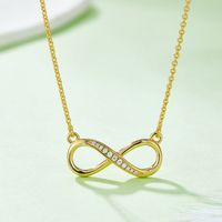 Elegant Infinity Sterling Silver Moissanite Rose Gold Plated Silver Plated Pendant Necklace main image 5