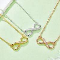 Elegant Infinity Sterling Silver Moissanite Rose Gold Plated Silver Plated Pendant Necklace main image 1