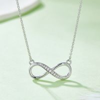 Elegant Infinity Sterling Silver Moissanite Rose Gold Plated Silver Plated Pendant Necklace main image 3