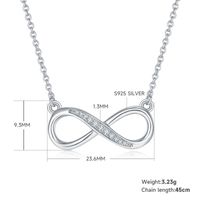 Elegant Infinity Sterling Silver Moissanite Rose Gold Plated Silver Plated Pendant Necklace sku image 3