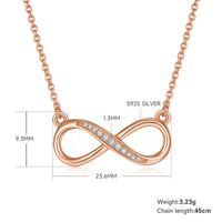 Elegant Infinity Sterling Silver Moissanite Rose Gold Plated Silver Plated Pendant Necklace sku image 1