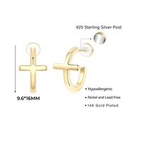 1 Pair Simple Style Shiny Hexagram Devil's Eye Snake Plating Inlay Copper Zircon 14k Gold Plated Ear Studs main image 3
