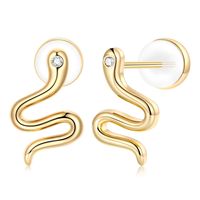 1 Pair Simple Style Shiny Hexagram Devil's Eye Snake Plating Inlay Copper Zircon 14k Gold Plated Ear Studs sku image 5