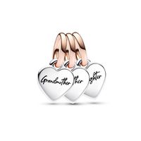 1 Piece Cute Simple Style Insect Heart Shape Flower Sterling Silver Inlay Pendant Jewelry Accessories sku image 12